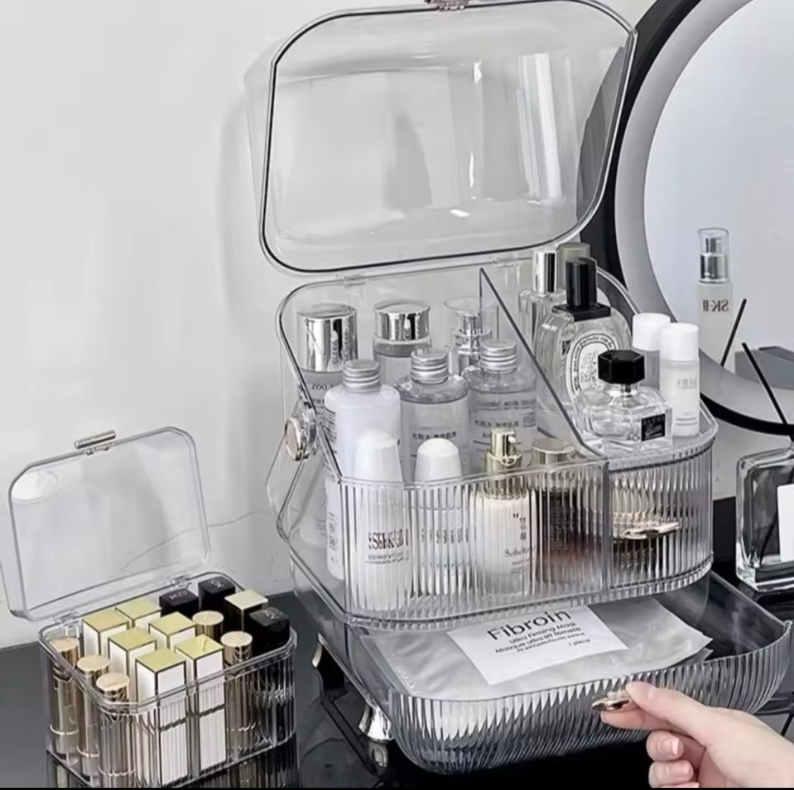 Cosmetic Storage Box, Transparent Desk Makeup Organizer Box, Cosmetic Jewellery Storage Drawer Cosmetic Storage Box, Transparent Desk Makeup Organizer Box, Cosmetic Jewellery Storage Drawer